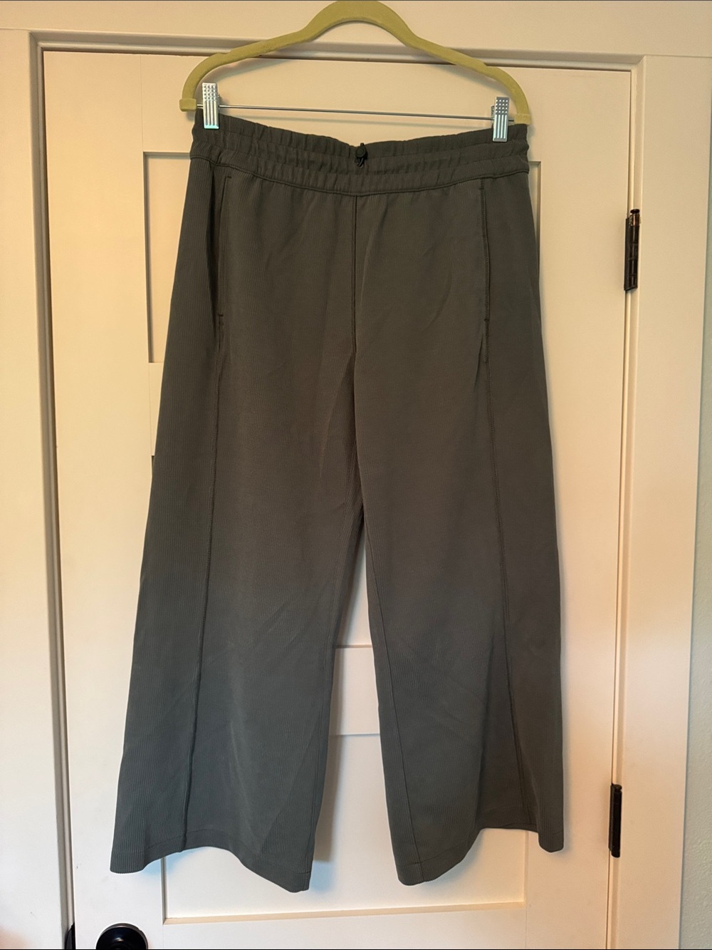 Wide Leg Comfort Pants - Olive Green